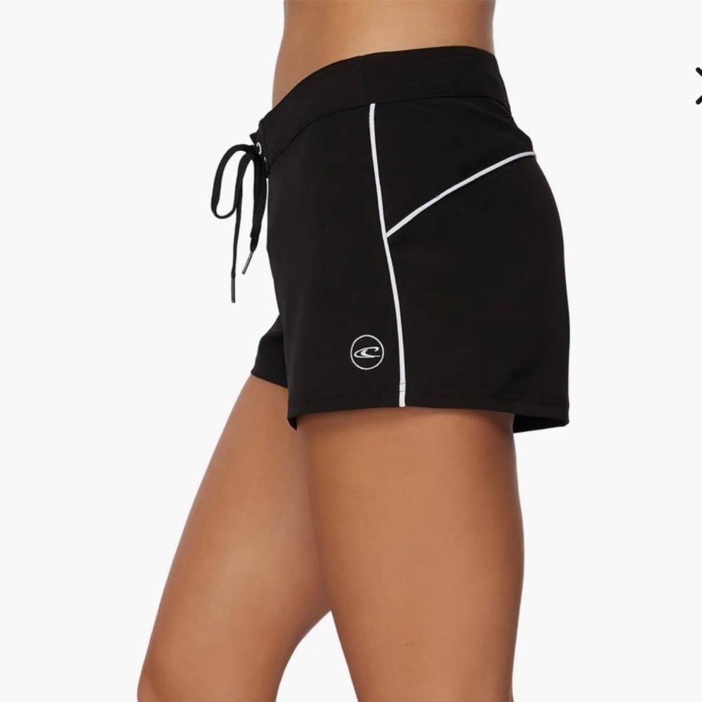 Womens Swim Saltwater Solids Stretch 3 Bo Board Shorts, Black, 13" size 13